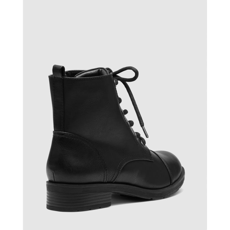 KAITLYNN BLACK LaceUp Boots Buy Women's BOOTS Online Novo Shoes NZ