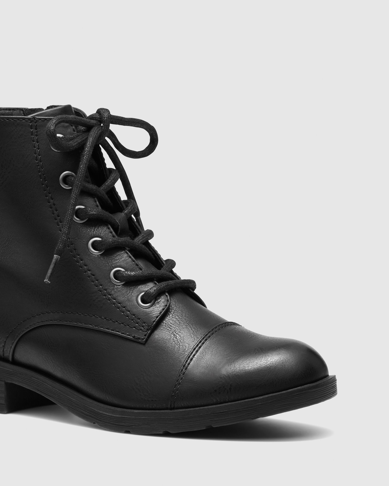 KAITLYNN BLACK LaceUp Boots Buy Women's BOOTS Online Novo Shoes NZ